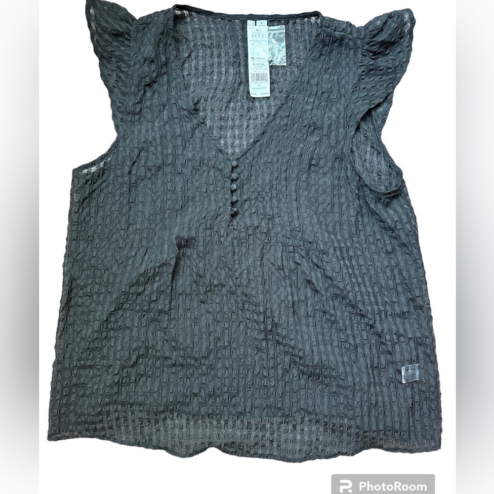Elle blooming beauty black blouse XL NWT‎